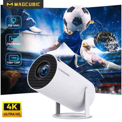 HY300 PRO 8K Android Projector - 14 Dual Wifi6, 290 ANSI, Allwinner H726, BT5.4, 1080P Home & Outdoor Cinema Experience