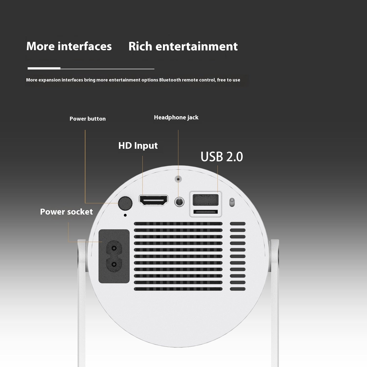 Compact Home Projector with 180° Projection Angle and Automatic Focus - Perfect for Movie Nights!