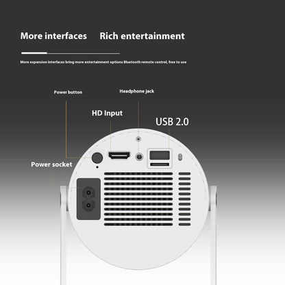Compact Home Projector with 180° Projection Angle and Automatic Focus - Perfect for Movie Nights!