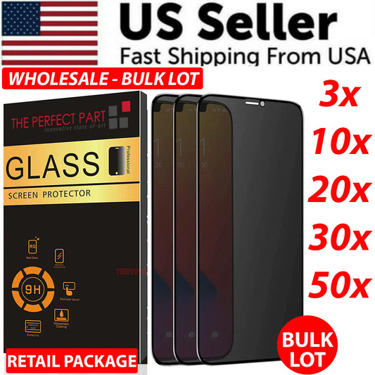 Ultimate Privacy Tempered Glass Screen Protector for iPhone 15, 14, 13, 12, 11, Pro, XR, 8, 7 - Lot Deal!